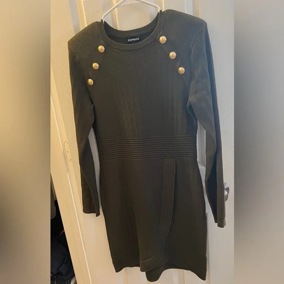 Express | Dresses | Express Olive Green Sweater Dress Sz | Poshmark